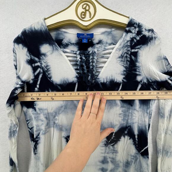 Blue Curl Beachwear Blue White Tie Dye Mini Dress Boho Summer Vacation Women's S - Picture 6 of 11